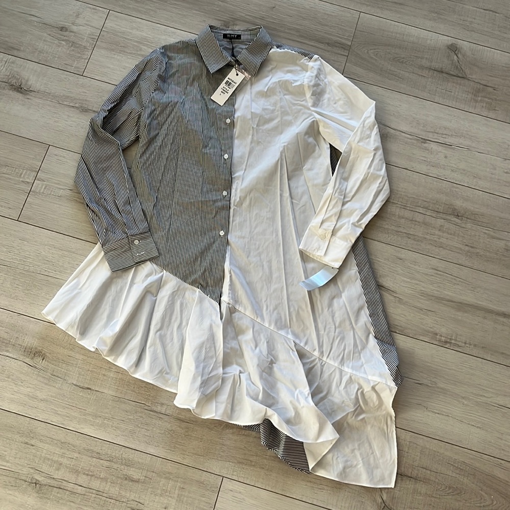 NWT Why dress button down shirt dress size L
